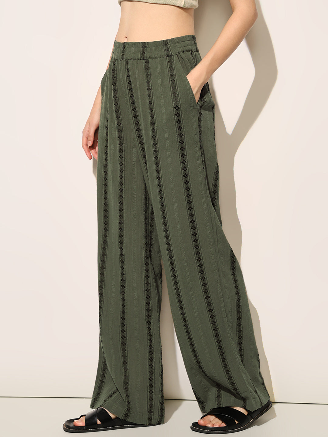 Green Wide Leg Pants