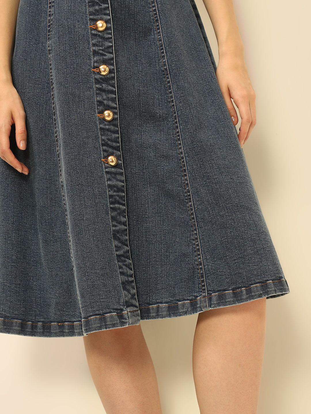 Blue Sleeveless Denim Dress