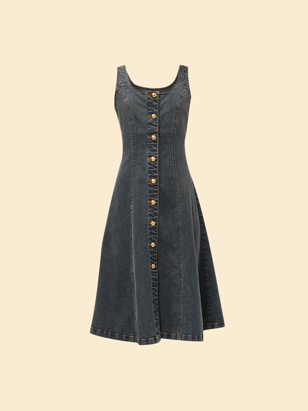 Blue Sleeveless Denim Dress
