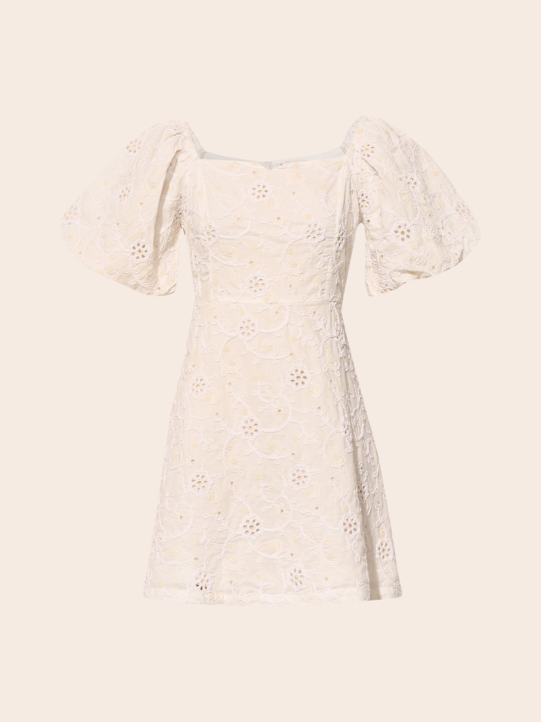 White Embroidered Cotton Dress