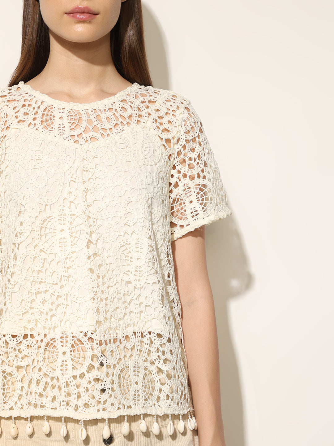White Crochet Top