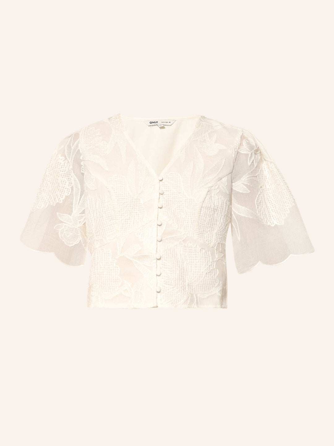 White Floral Embroidered Top