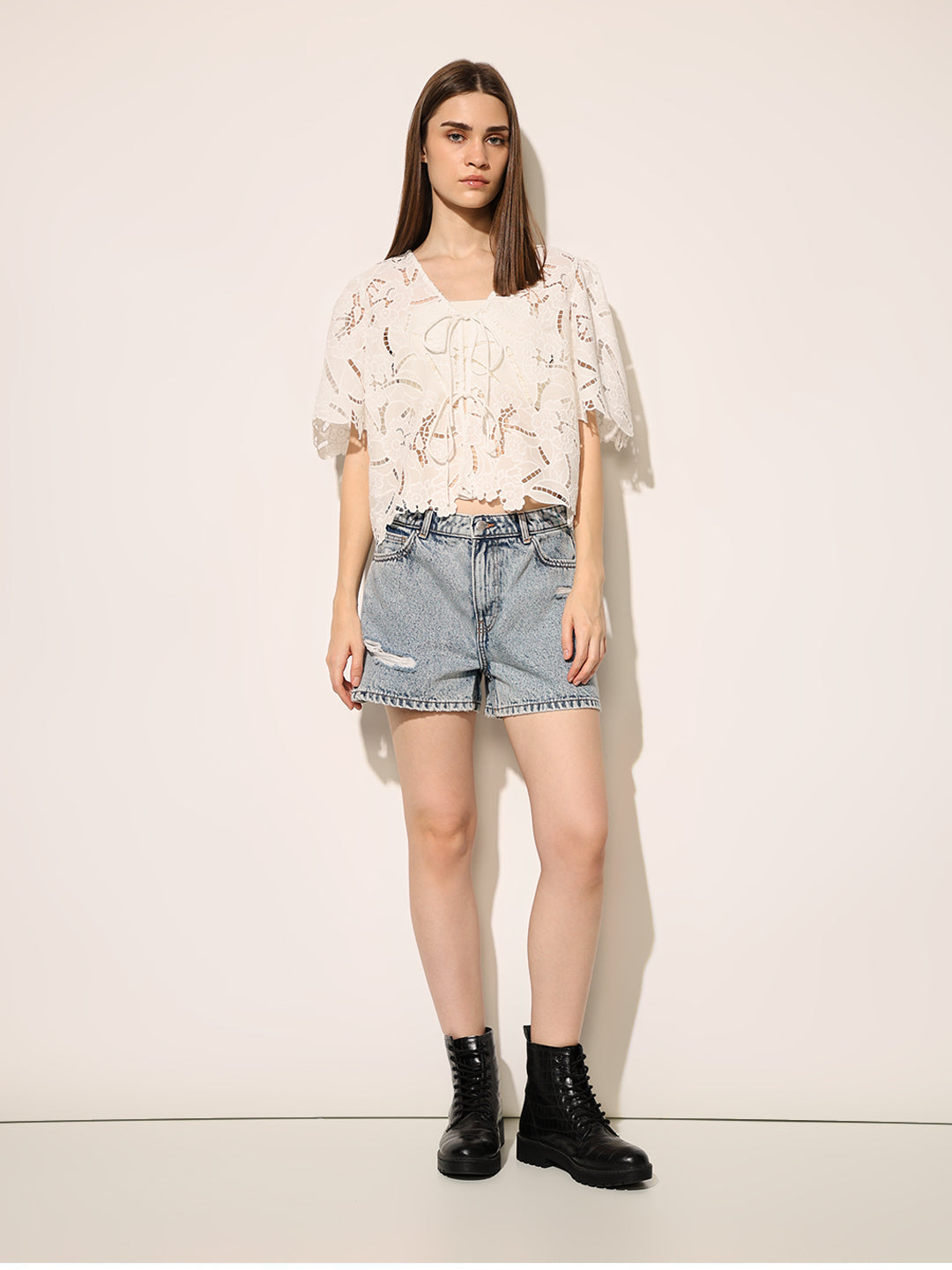 White Sheer Cropped Top