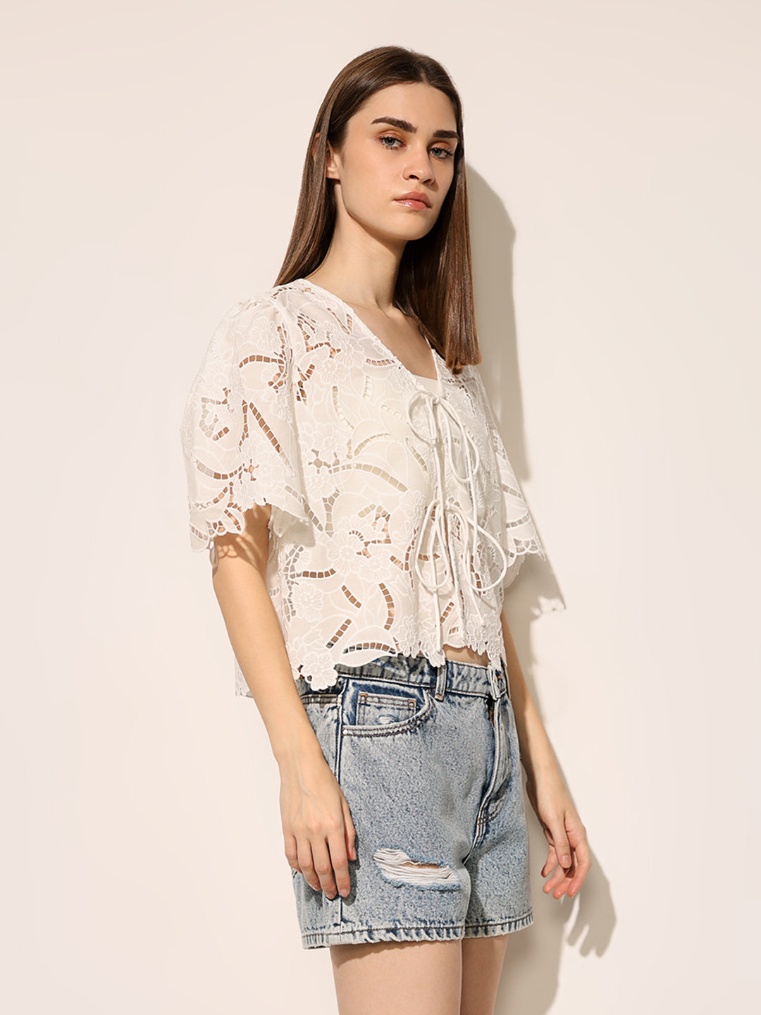 White Sheer Cropped Top