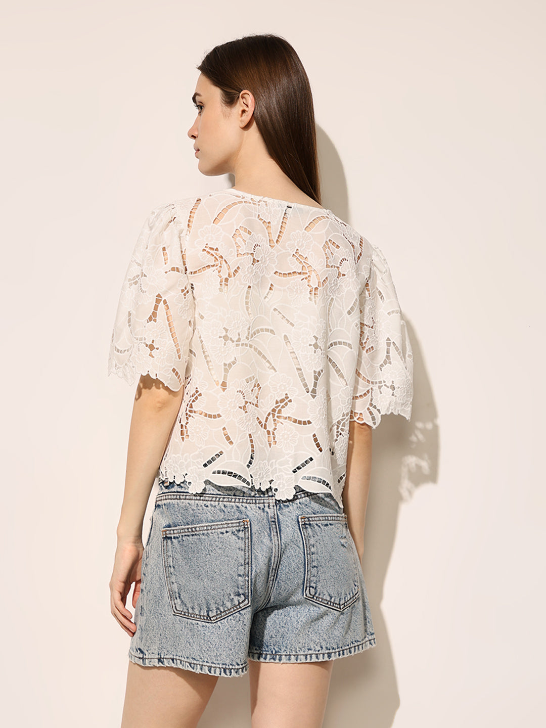 White Sheer Cropped Top