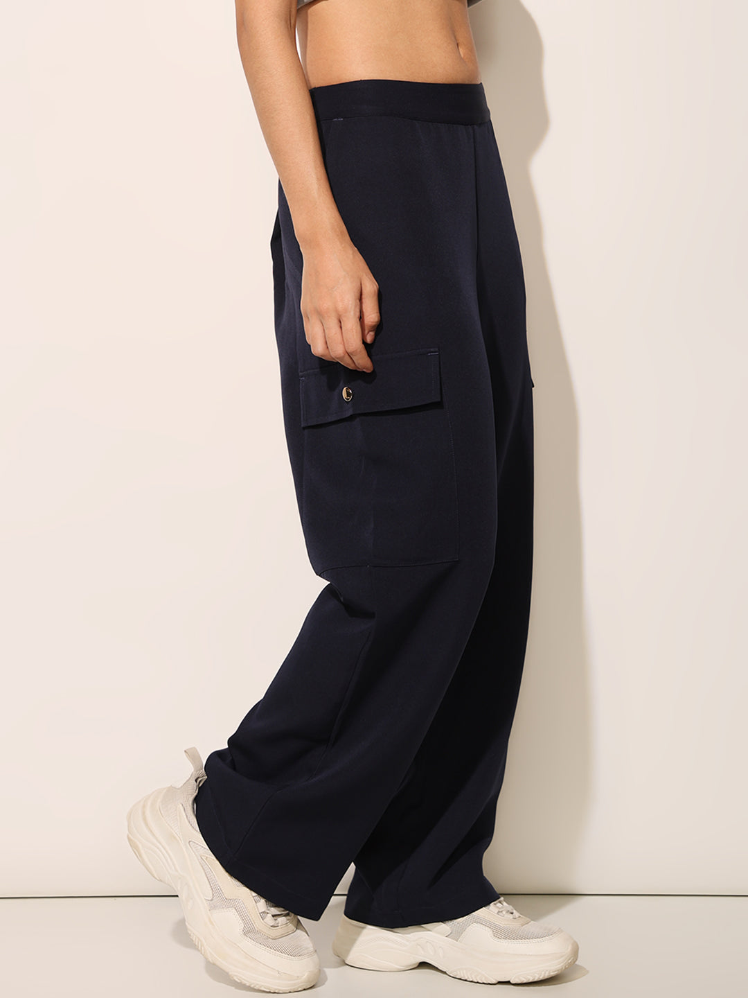 Navy Blue Loose Fit Pants