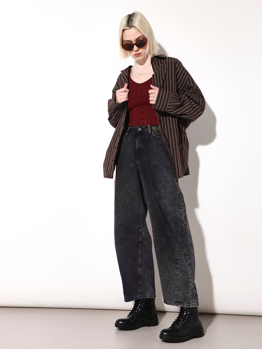 Black High Rise Slouchy Fit Jeans