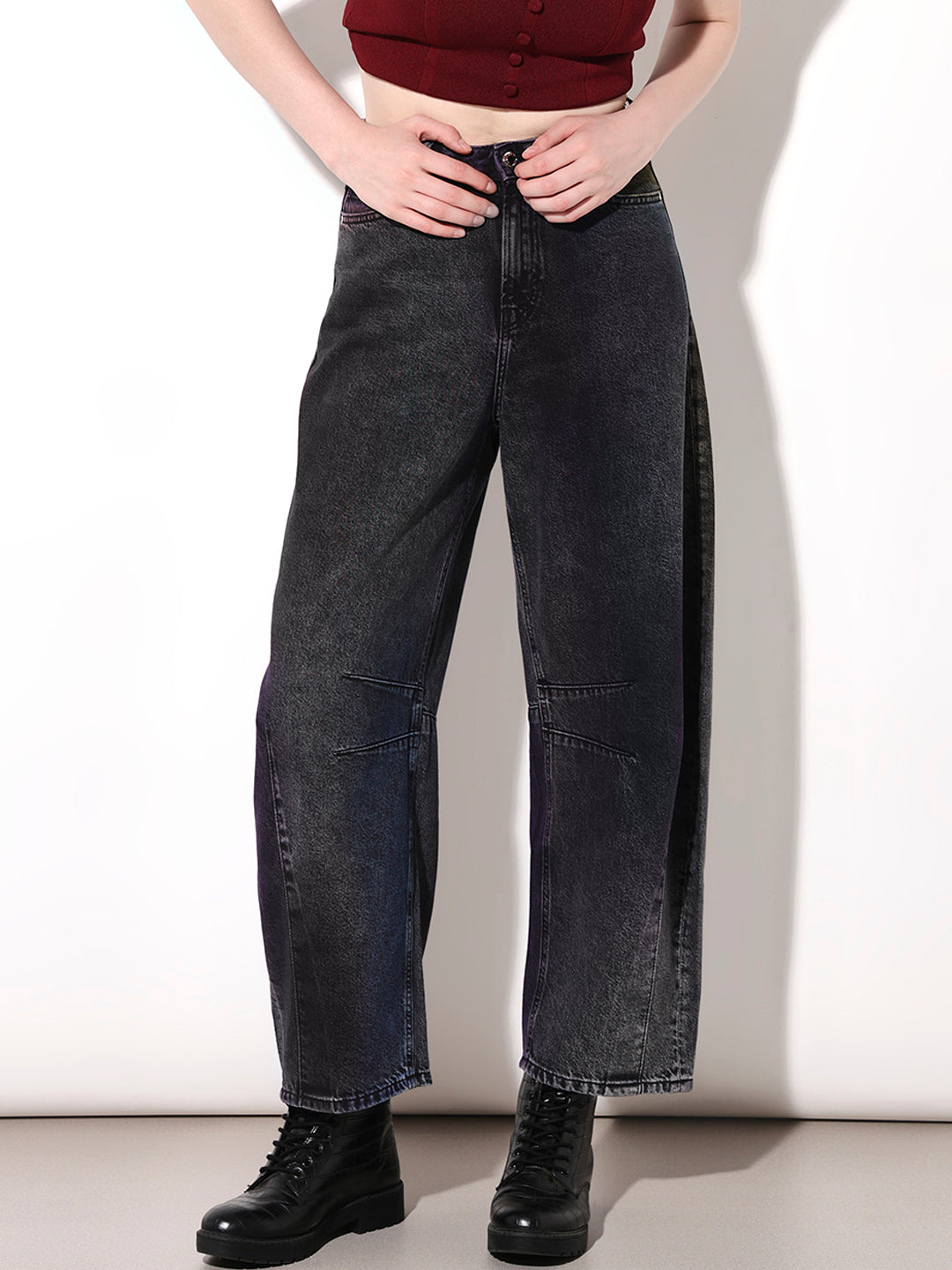Black High Rise Slouchy Fit Jeans