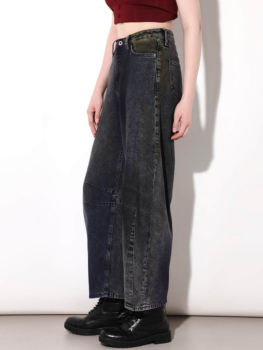 Black High Rise Slouchy Fit Jeans