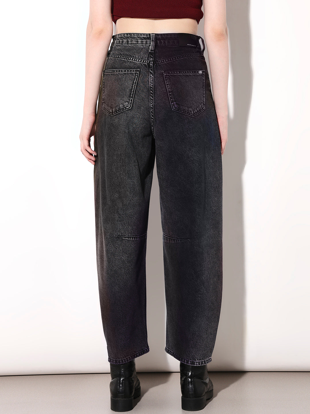 Black High Rise Slouchy Fit Jeans