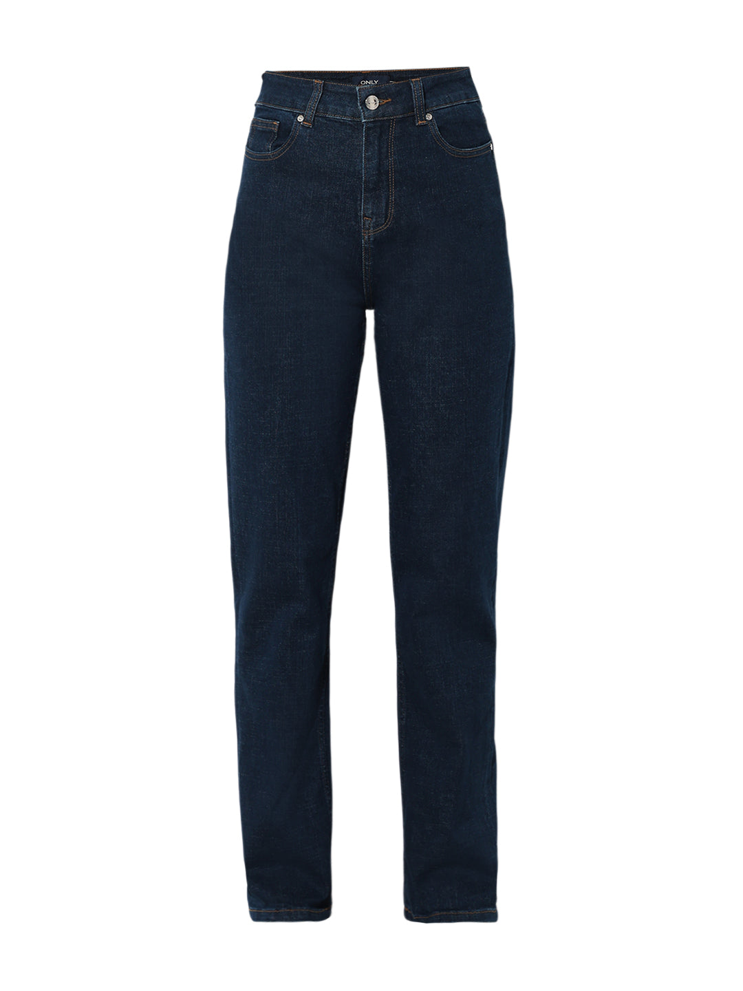 Dark Blue High Rise Straight Fit Jeans