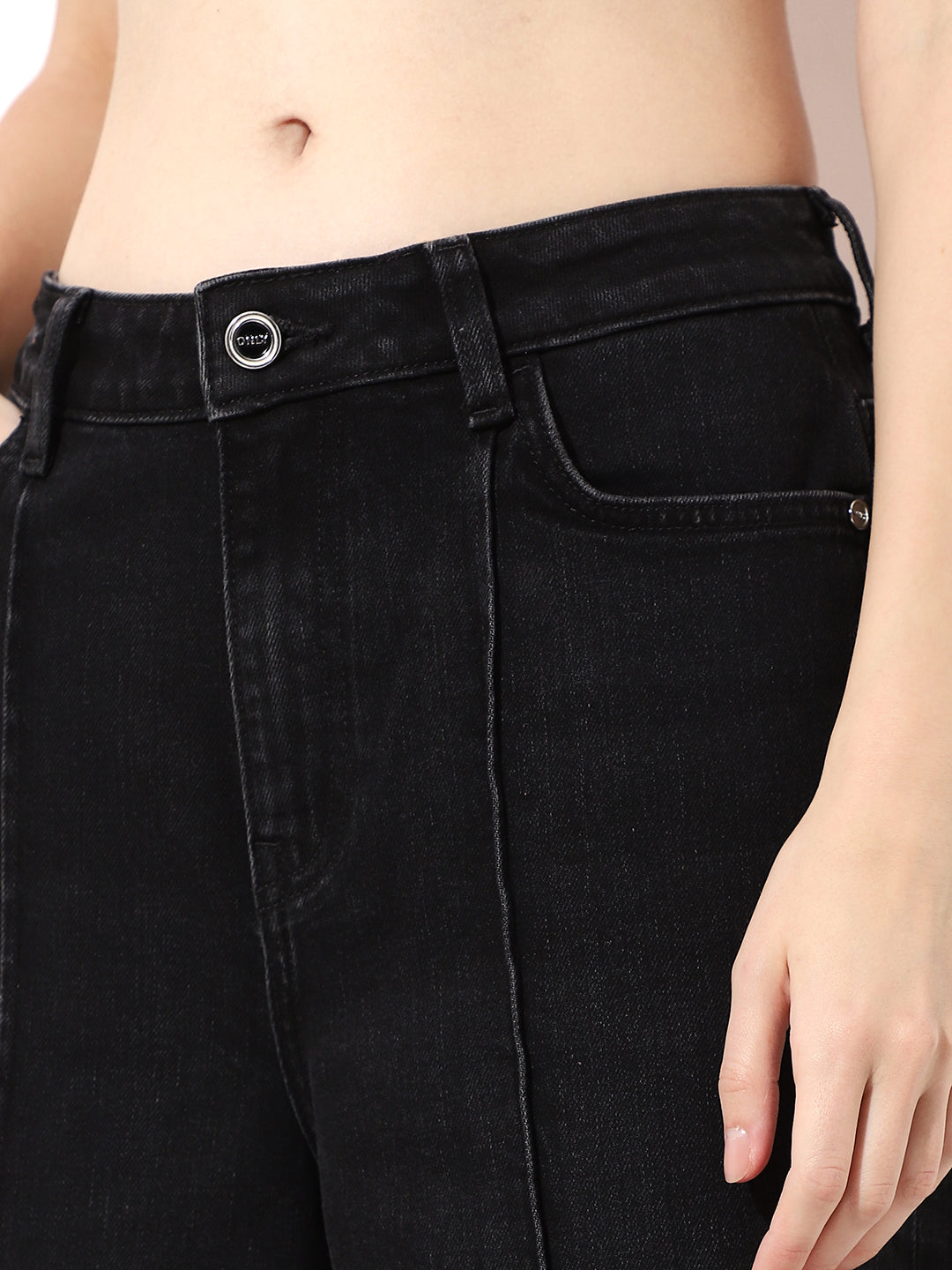 Black High Rise Wide Leg Jeans