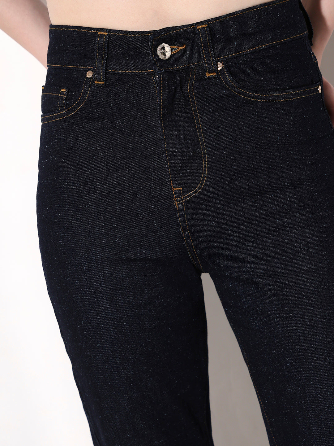Dark Blue High Rise Flared Jeans