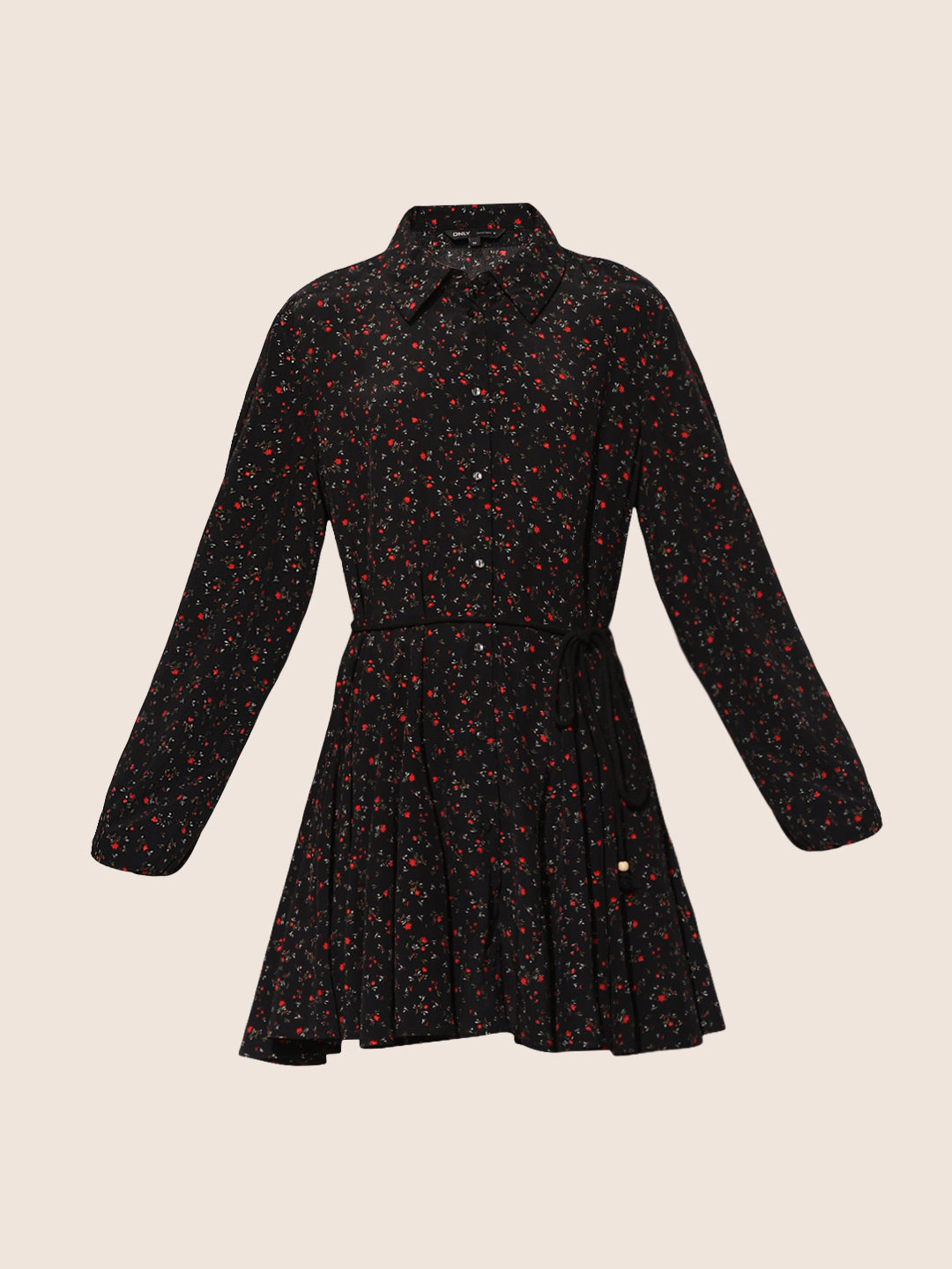 Black Printed Shirt Dress