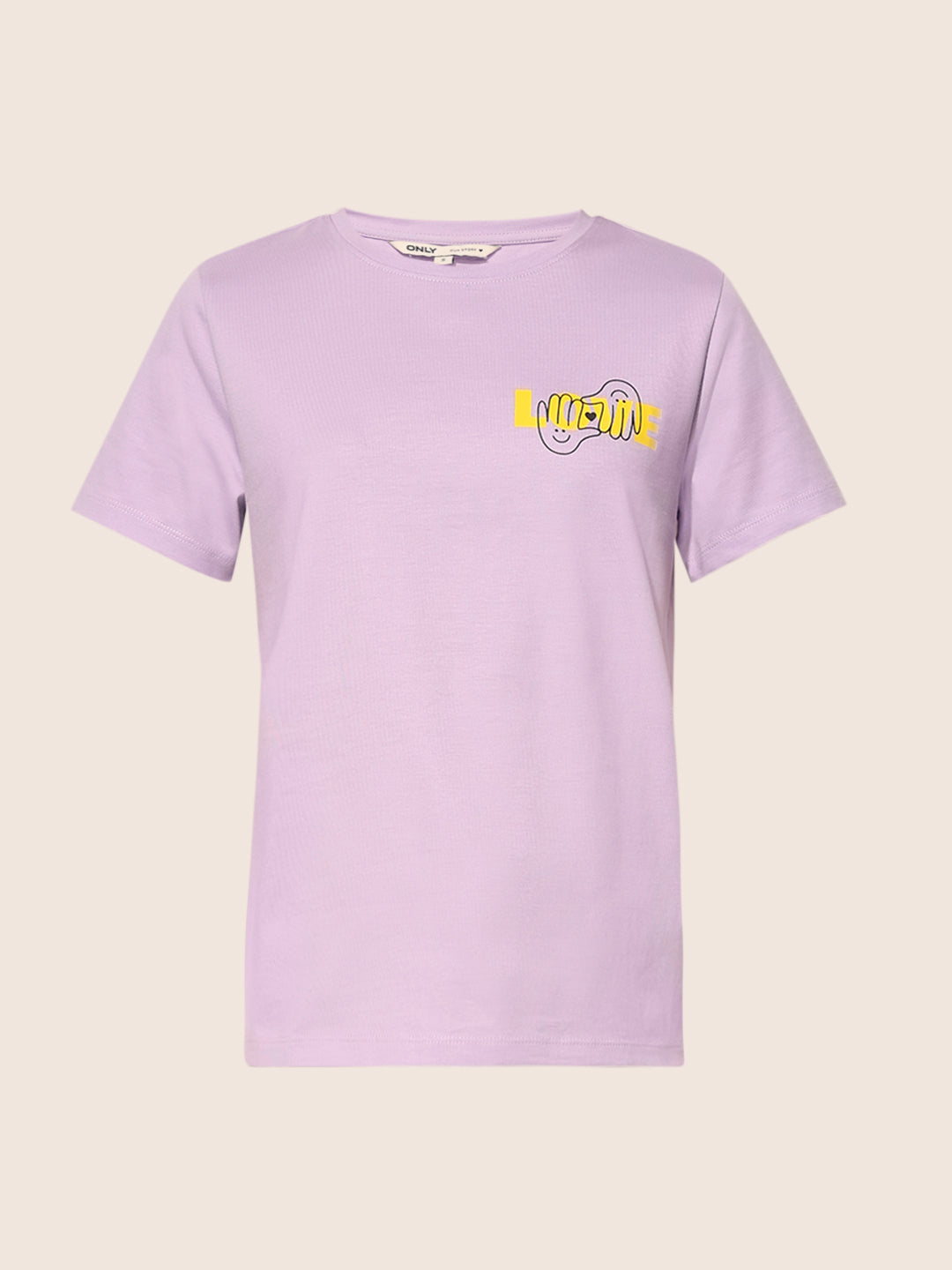 Purple Printed Cotton T-shirt