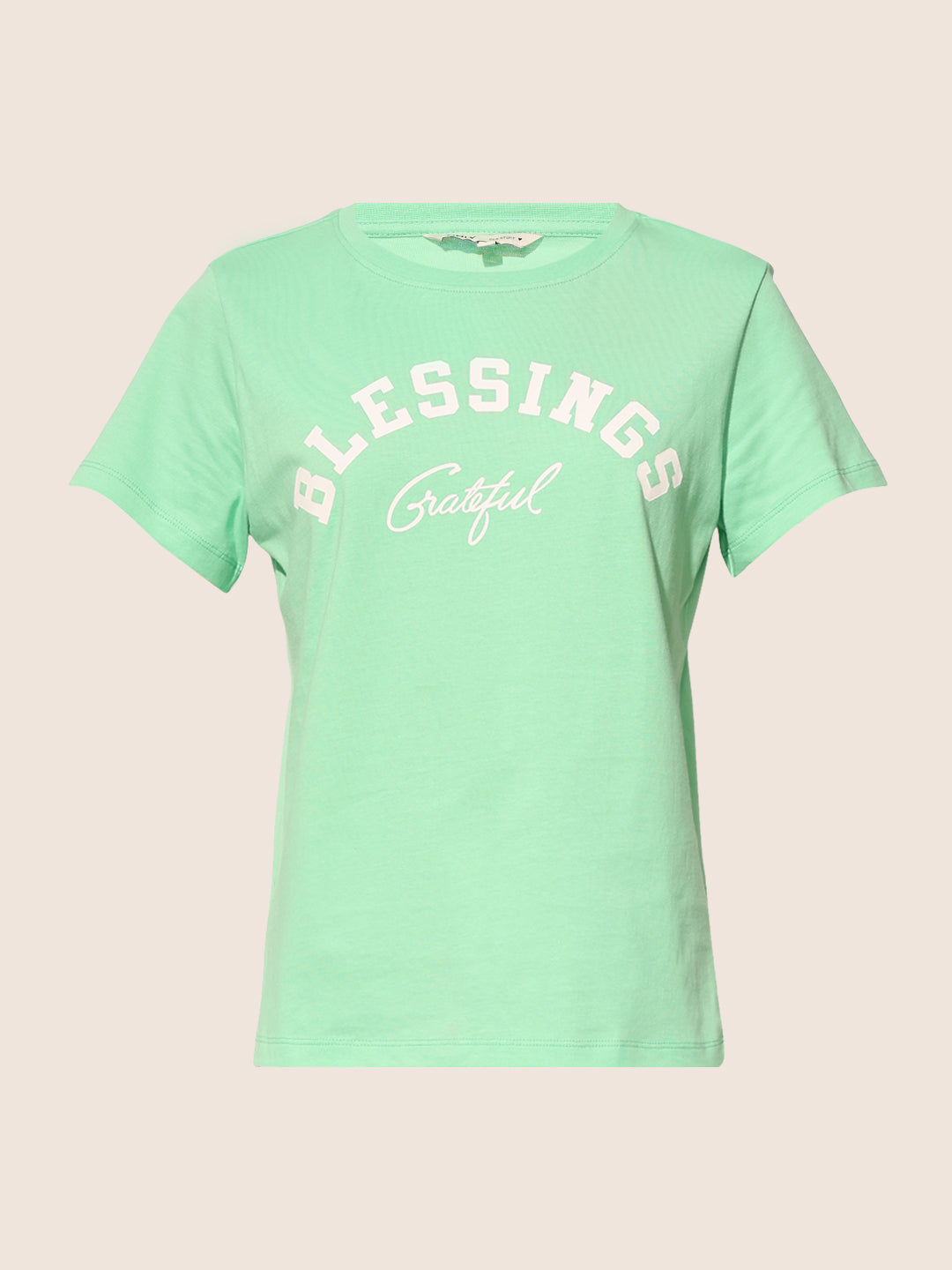 Green Printed Cotton T-shirt