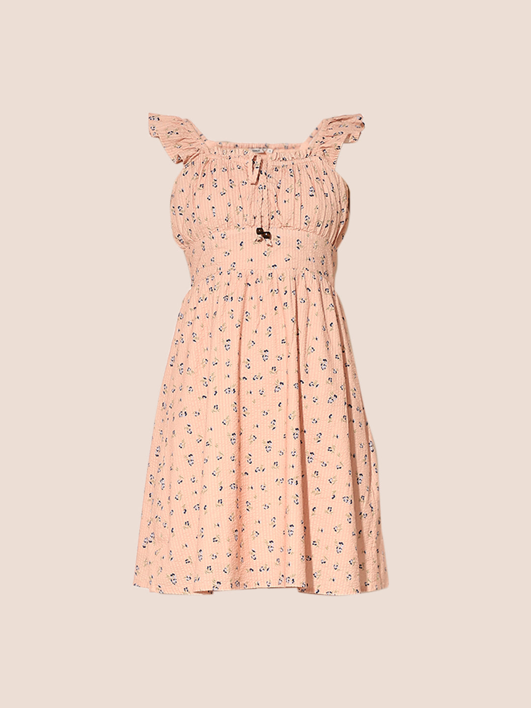 Pink Printed Mini Dress