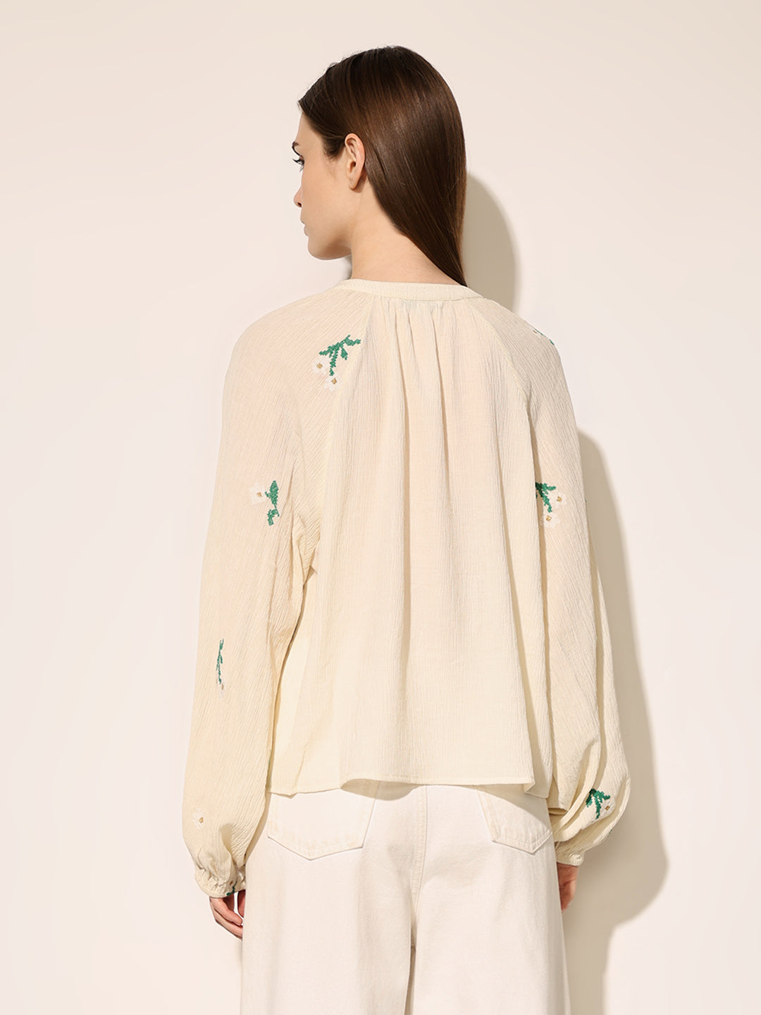 White Embroidered Top