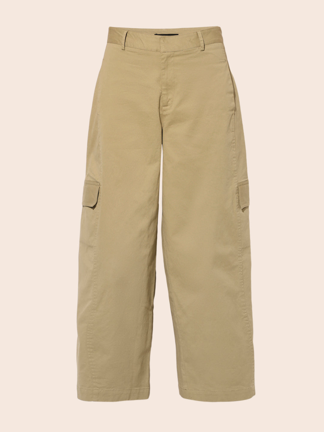 Pale Green Cotton Utility Pants