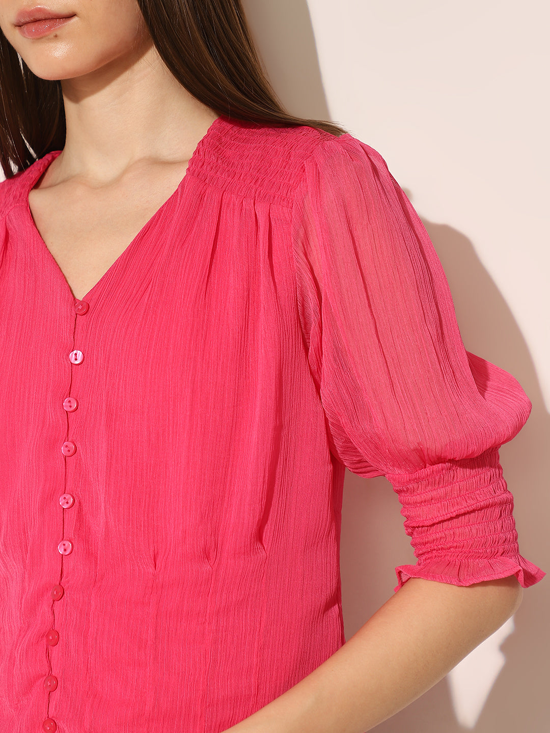 Pink V Neck Top