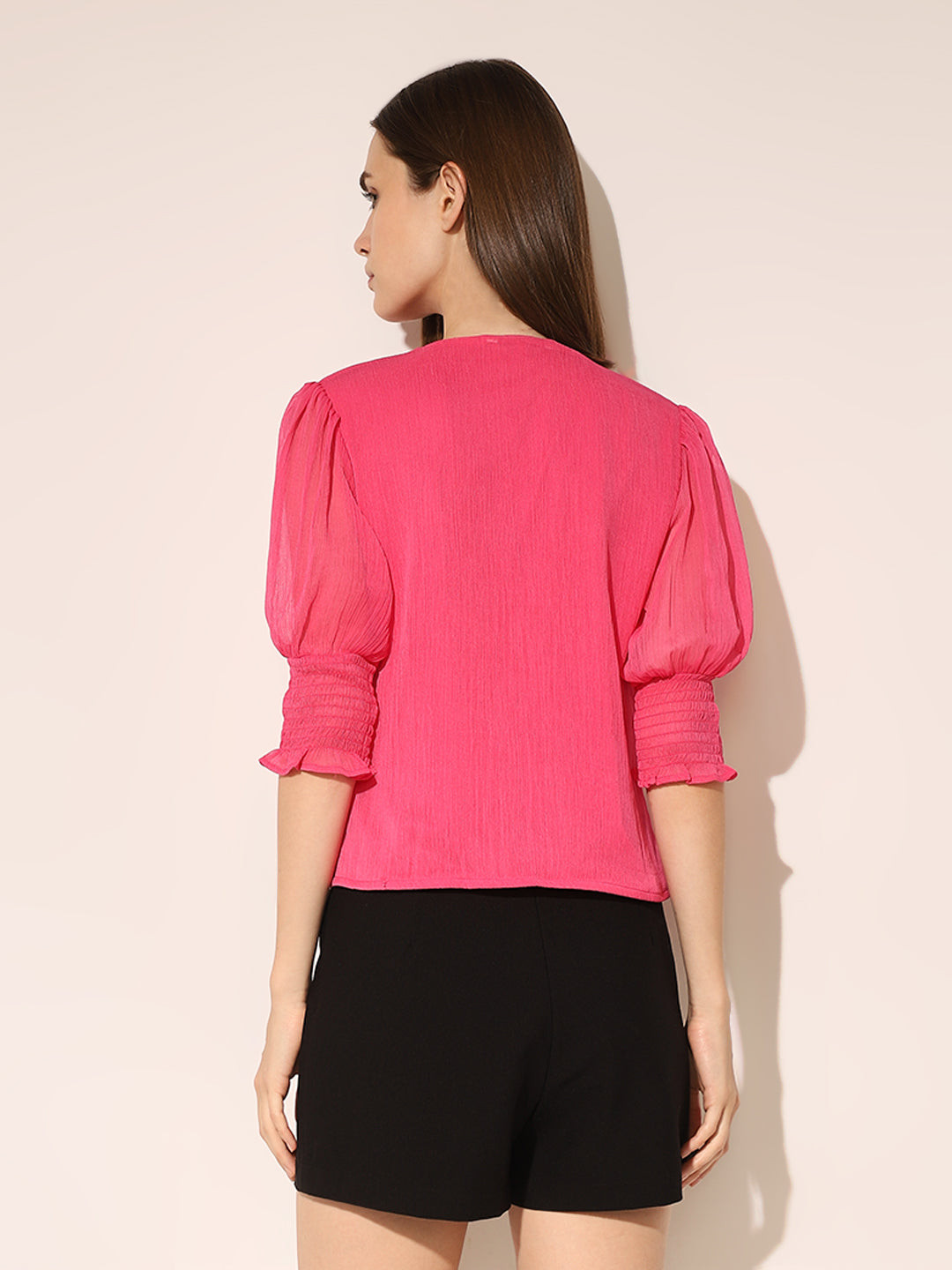Pink V Neck Top
