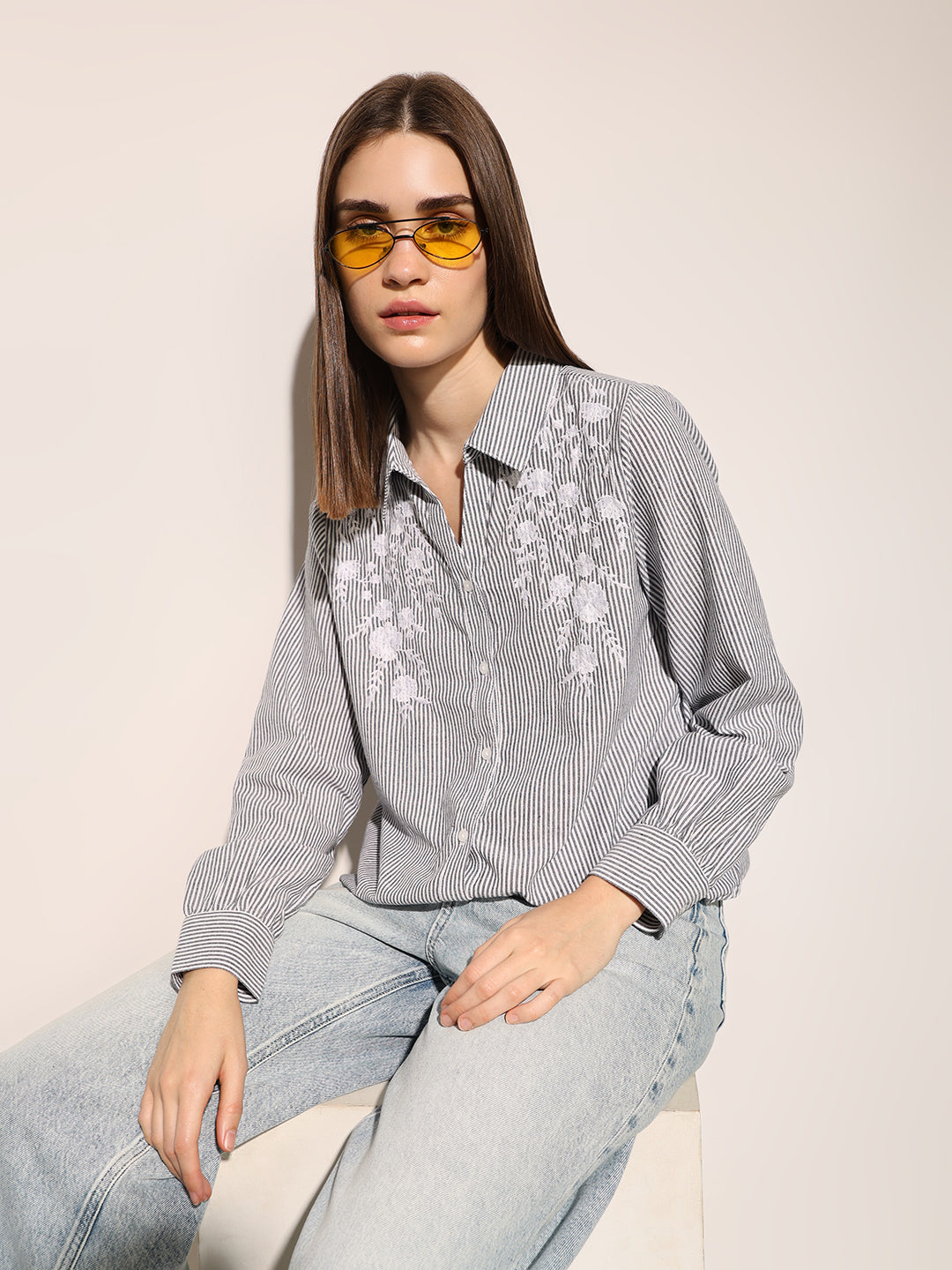 White Striped Cotton Shirt