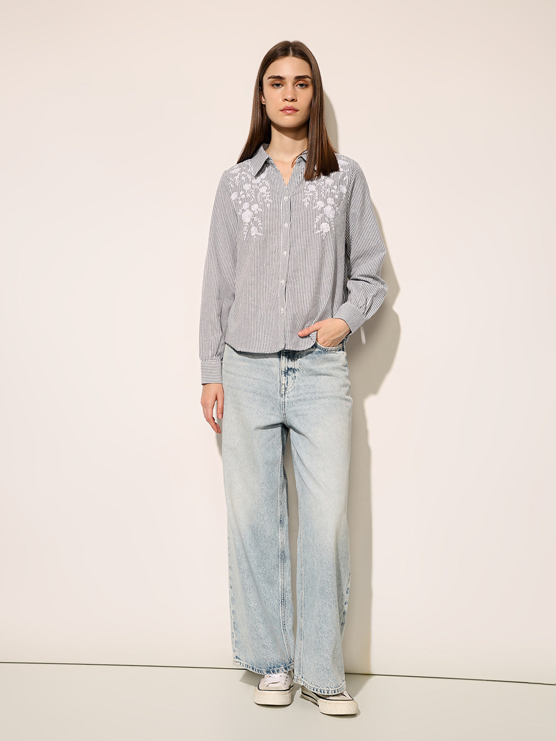 White Striped Cotton Shirt