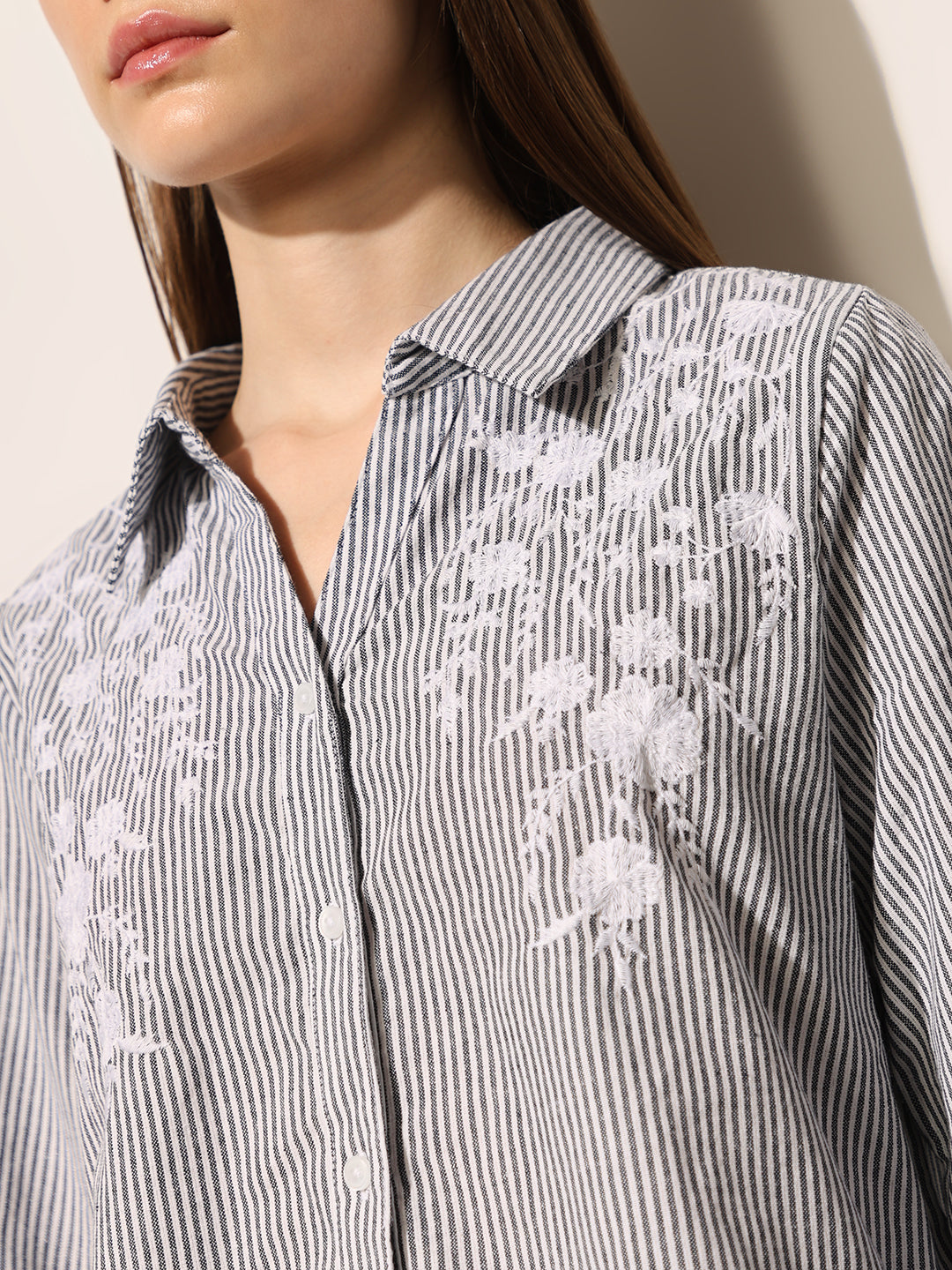 White Striped Cotton Shirt