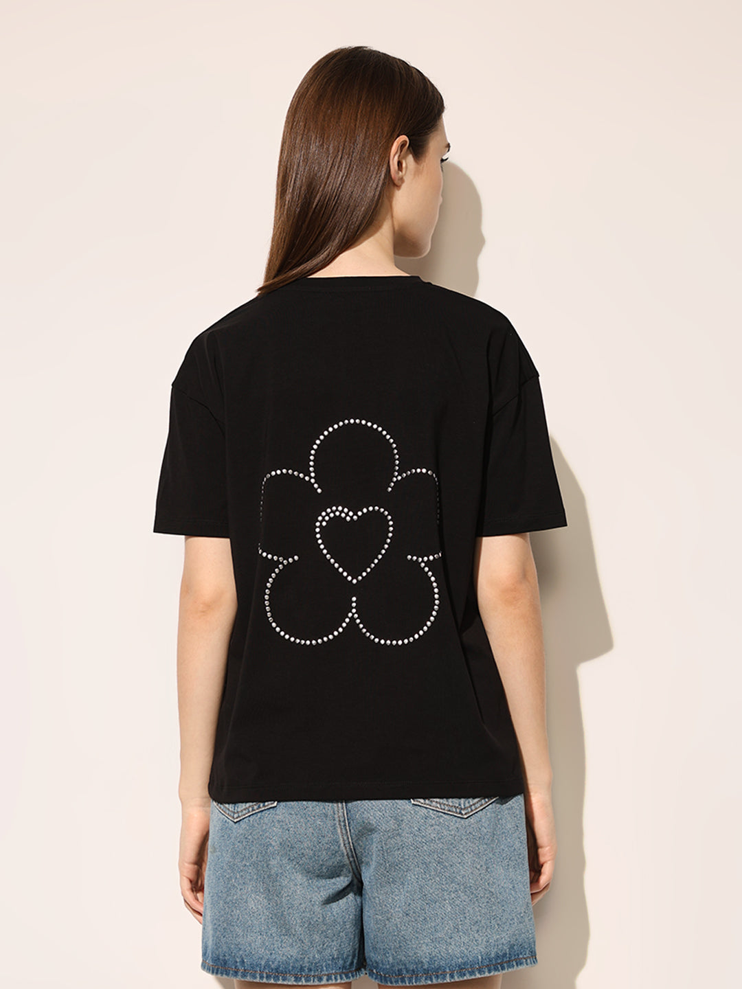 Black Motif Detail T-shirt