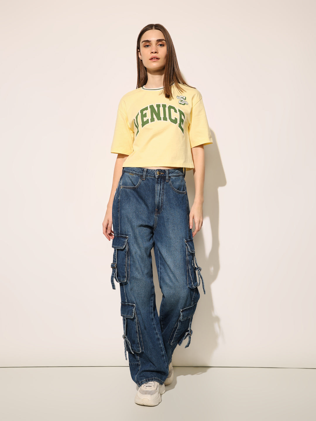 Yellow Printed Boxy Fit T-shirt