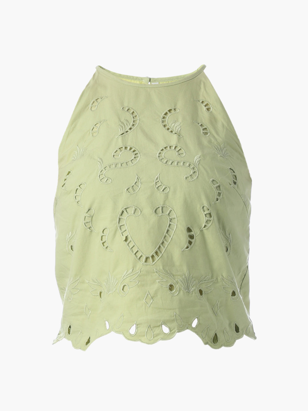 Green Cut-Work Cotton Top
