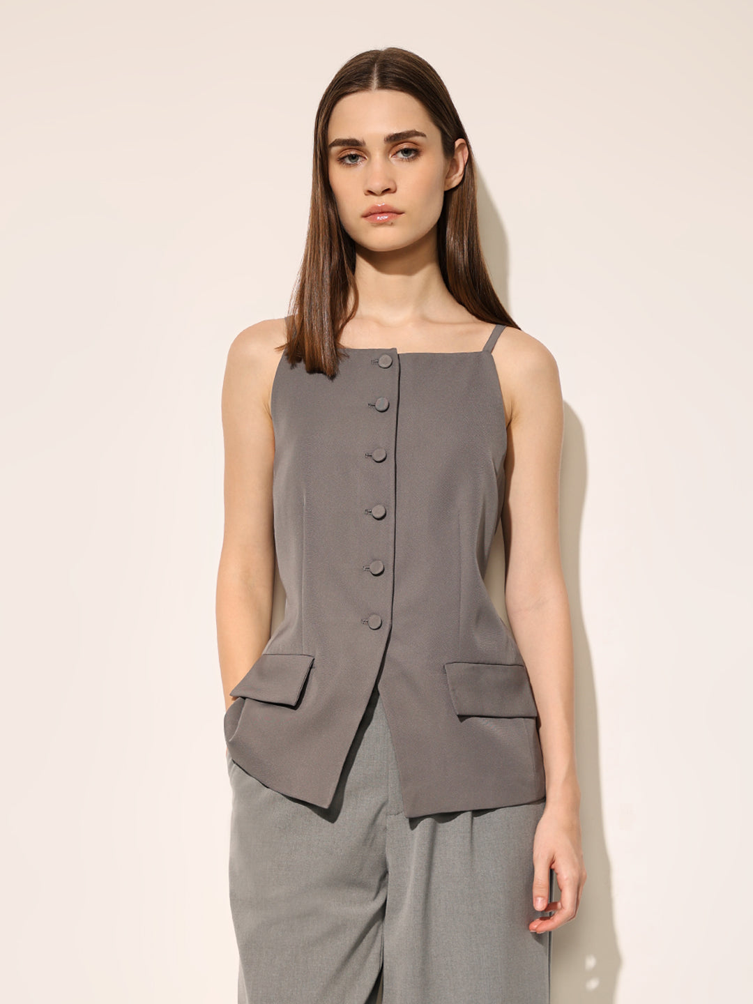 Grey Strappy Waistcoat