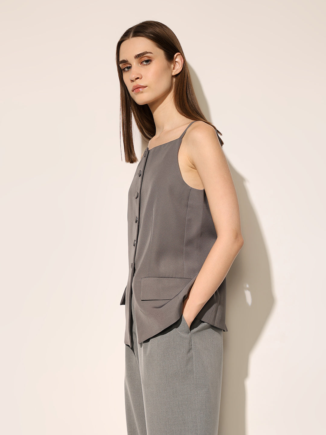 Grey Strappy Waistcoat