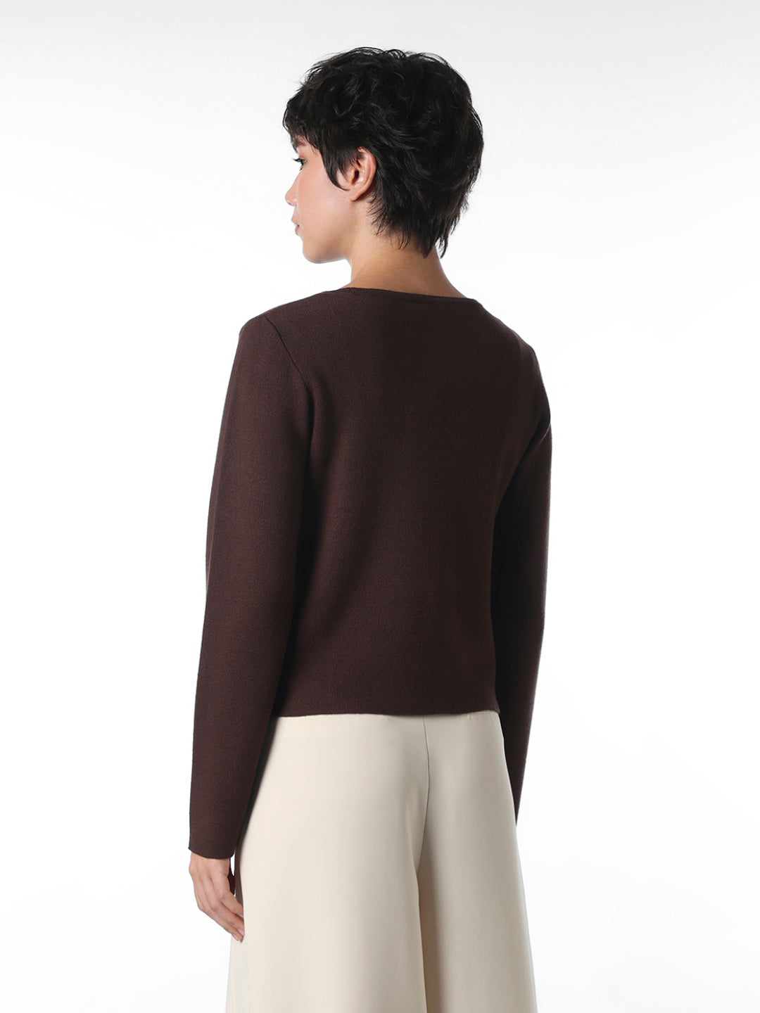 Maroon Buttoned Cardigan