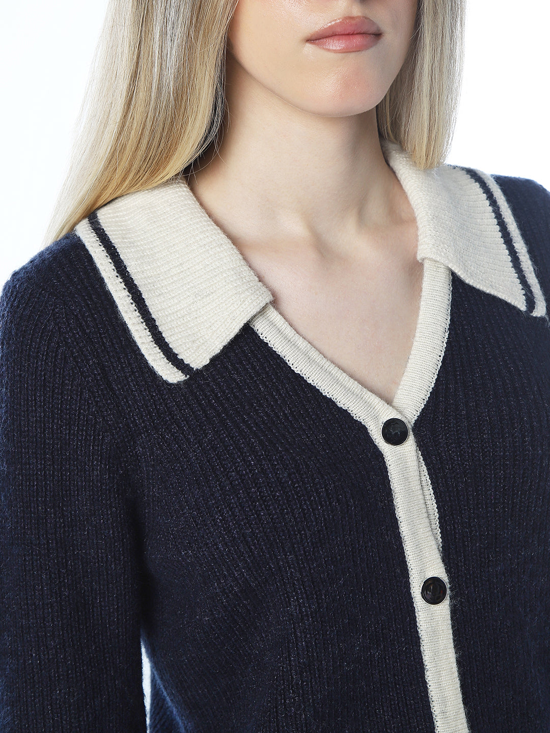 Knitted Collared Cardigan