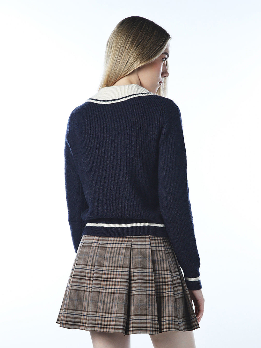 Knitted Collared Cardigan