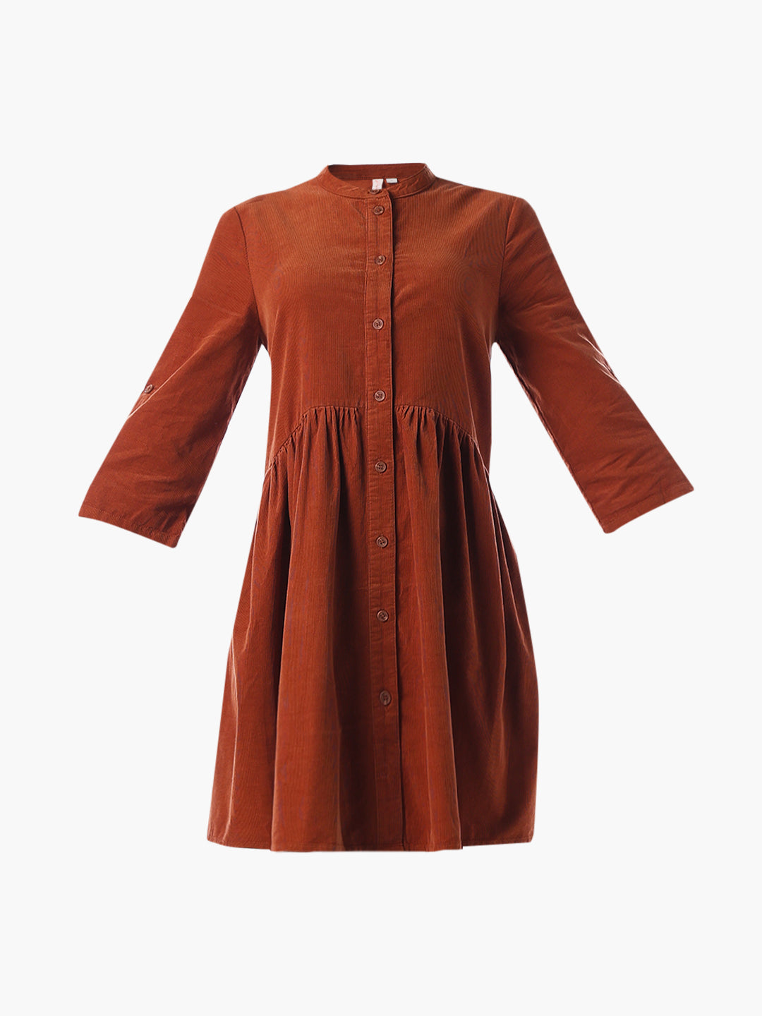 Corduroy Short Dress - Orange