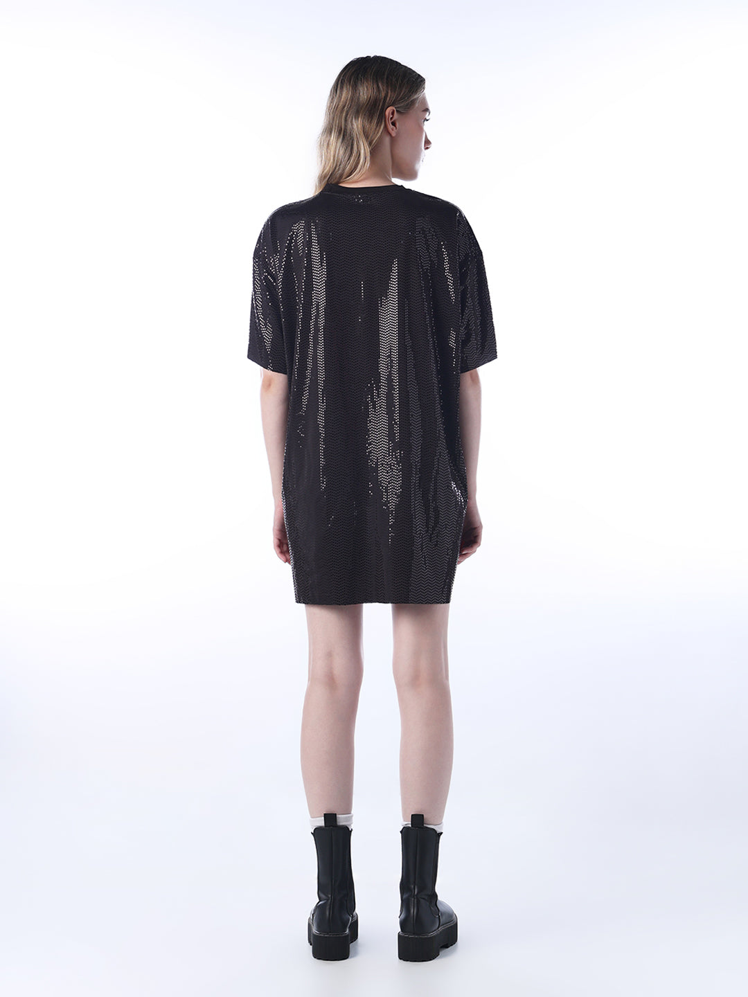 Rhinestone Detail T-Shirt Dress