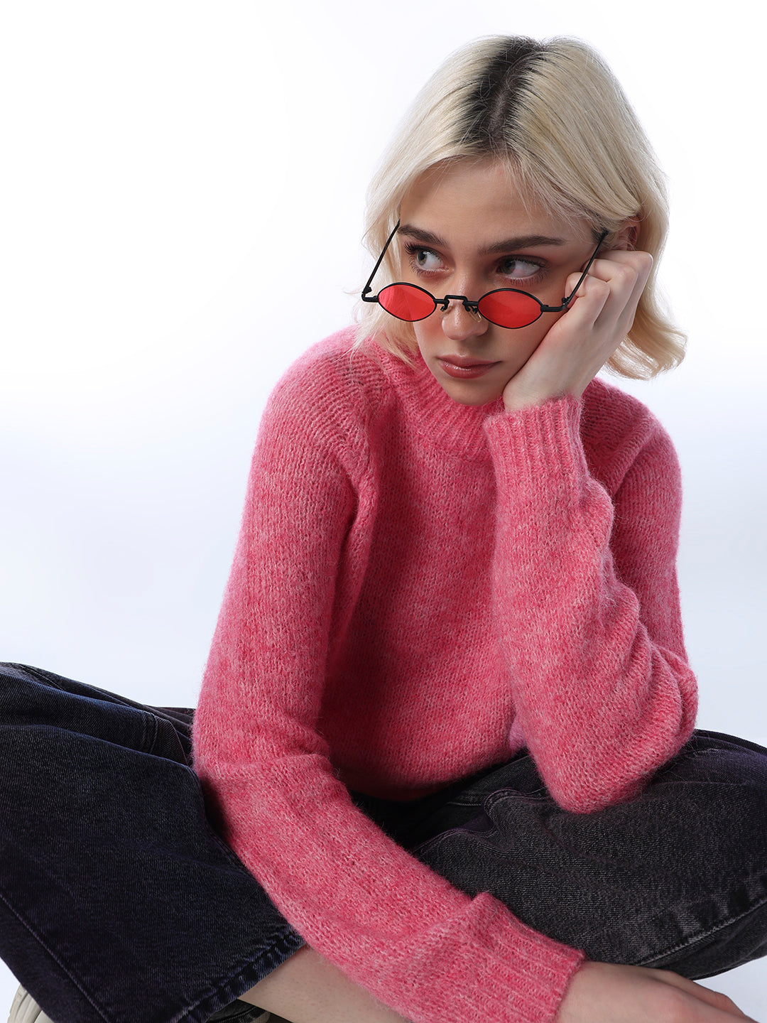 High Neck Cable Knit Pullover