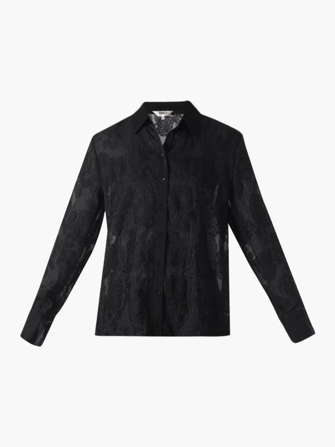 Black Floral Jacquard Shirt