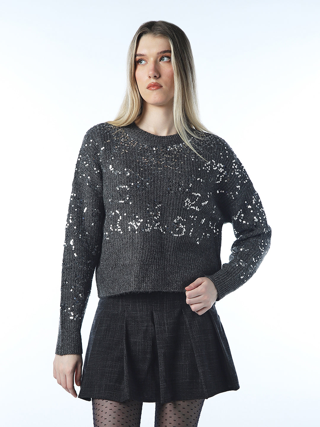 Sequin Embellished Pullover