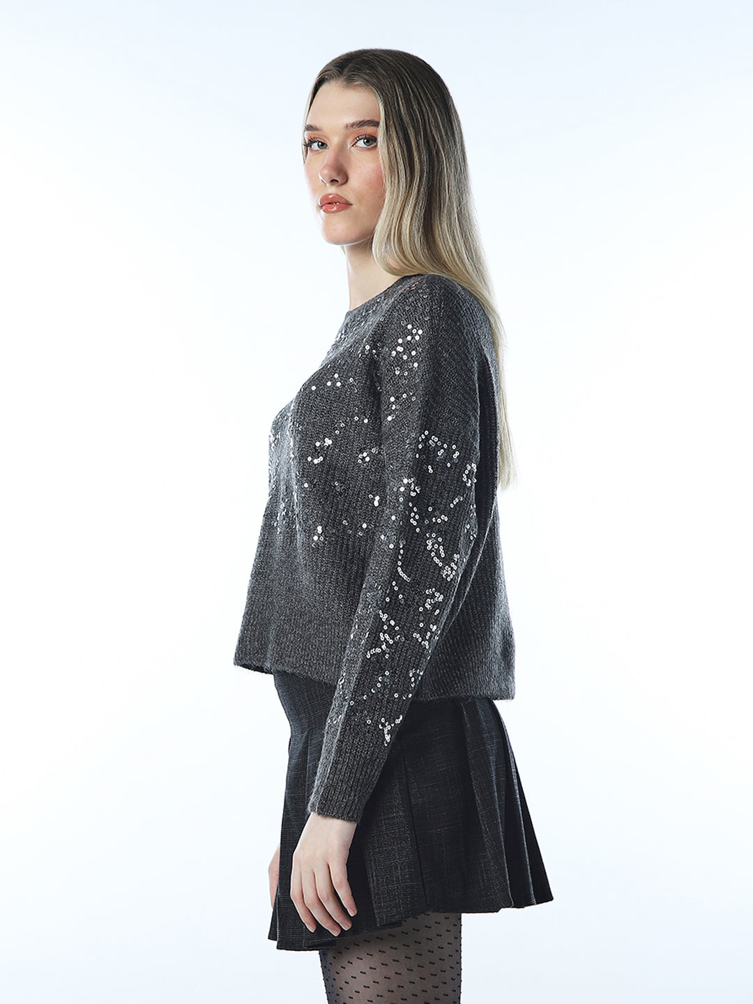 Sequin Embellished Pullover