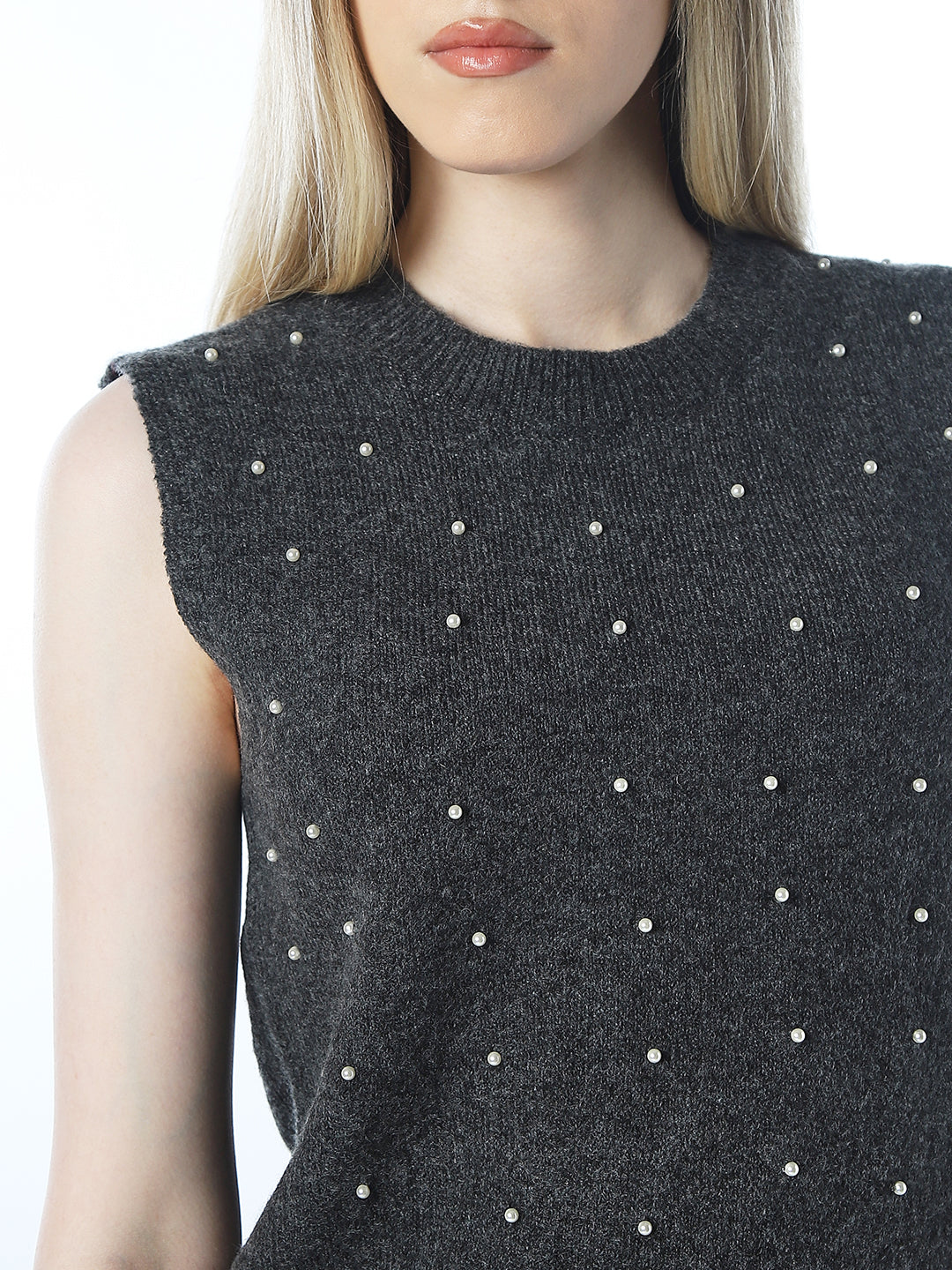 Pearl-Embellished Vest