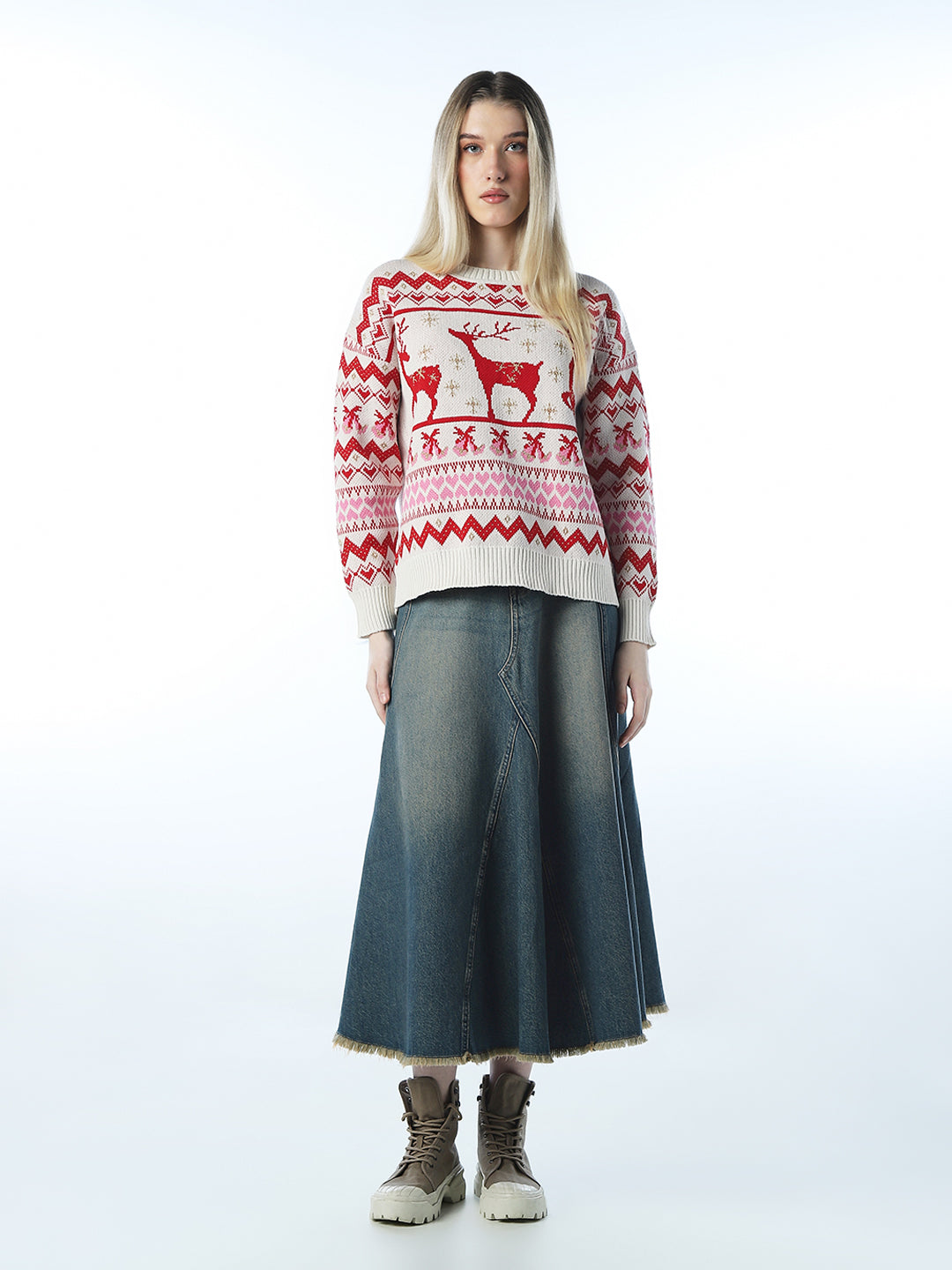 X-Mas Glitter Printed Pullover