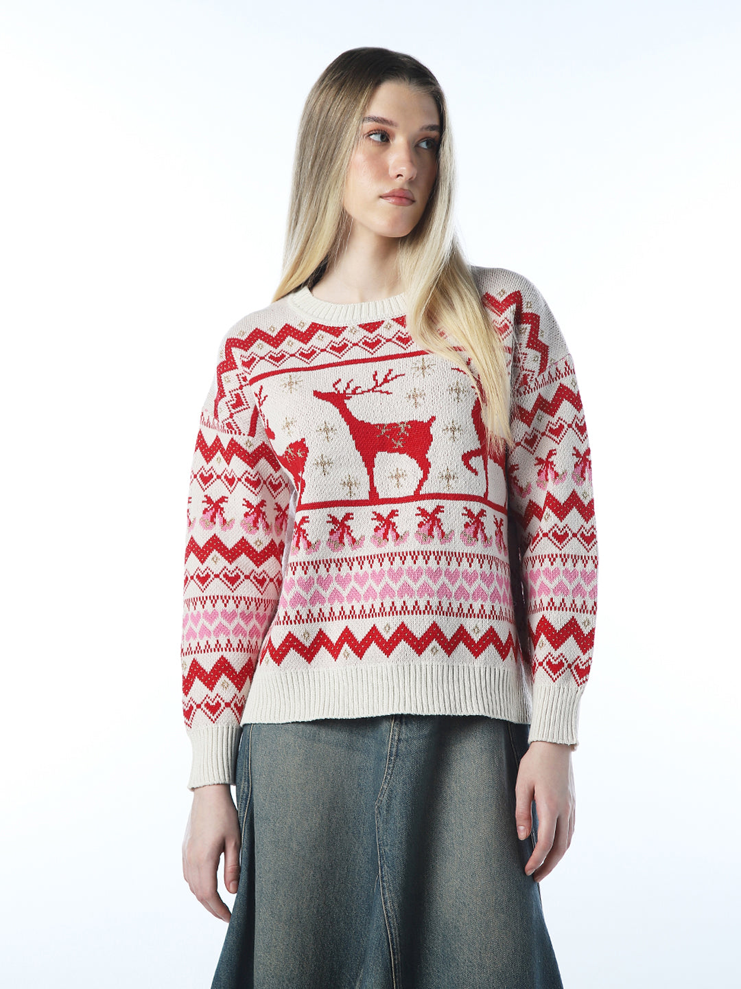 X-Mas Glitter Printed Pullover