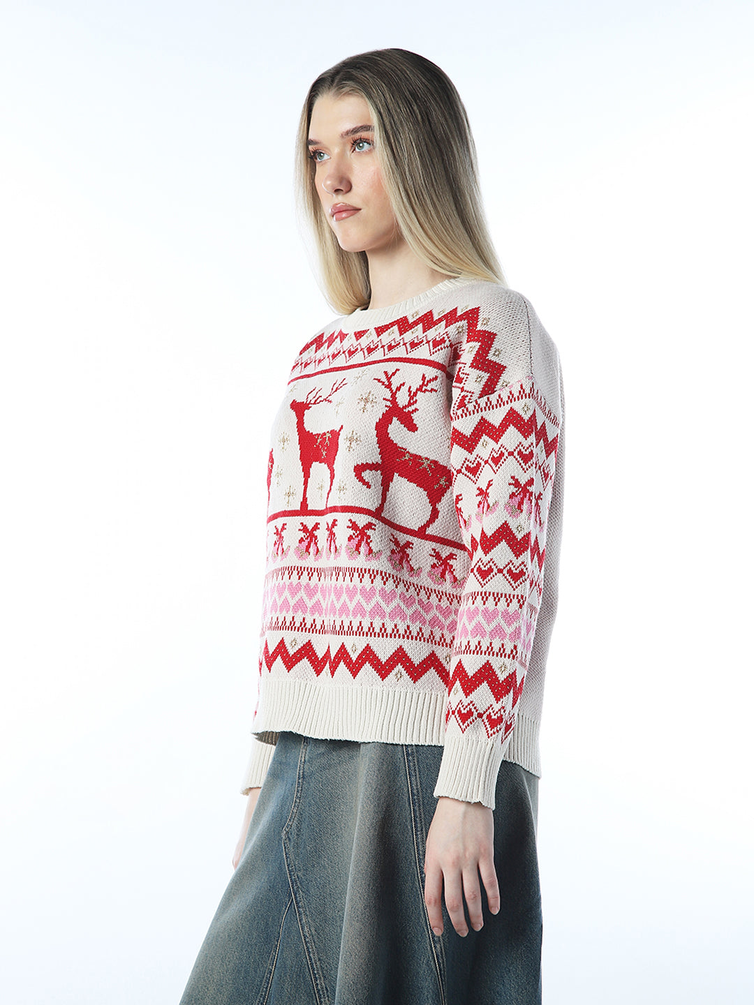 X-Mas Glitter Printed Pullover
