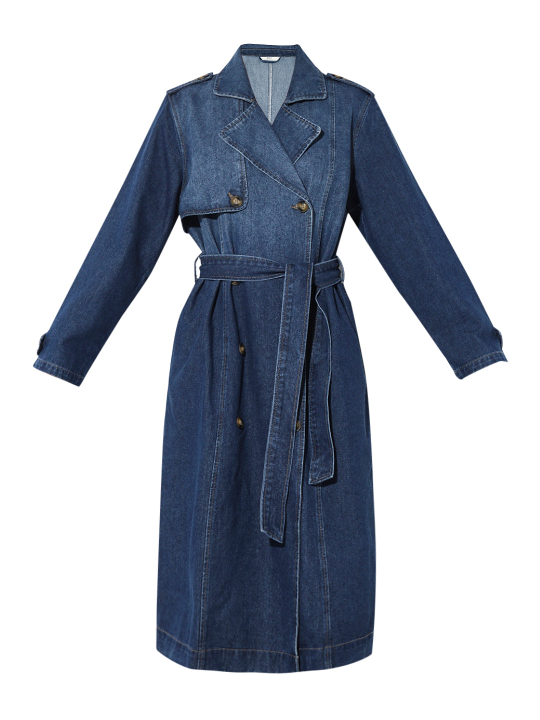 Blue Long Denim Trench coat