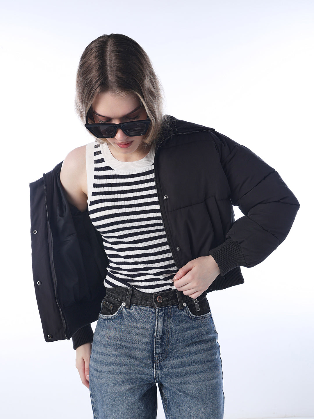 High Neck Short Puffer Jacket