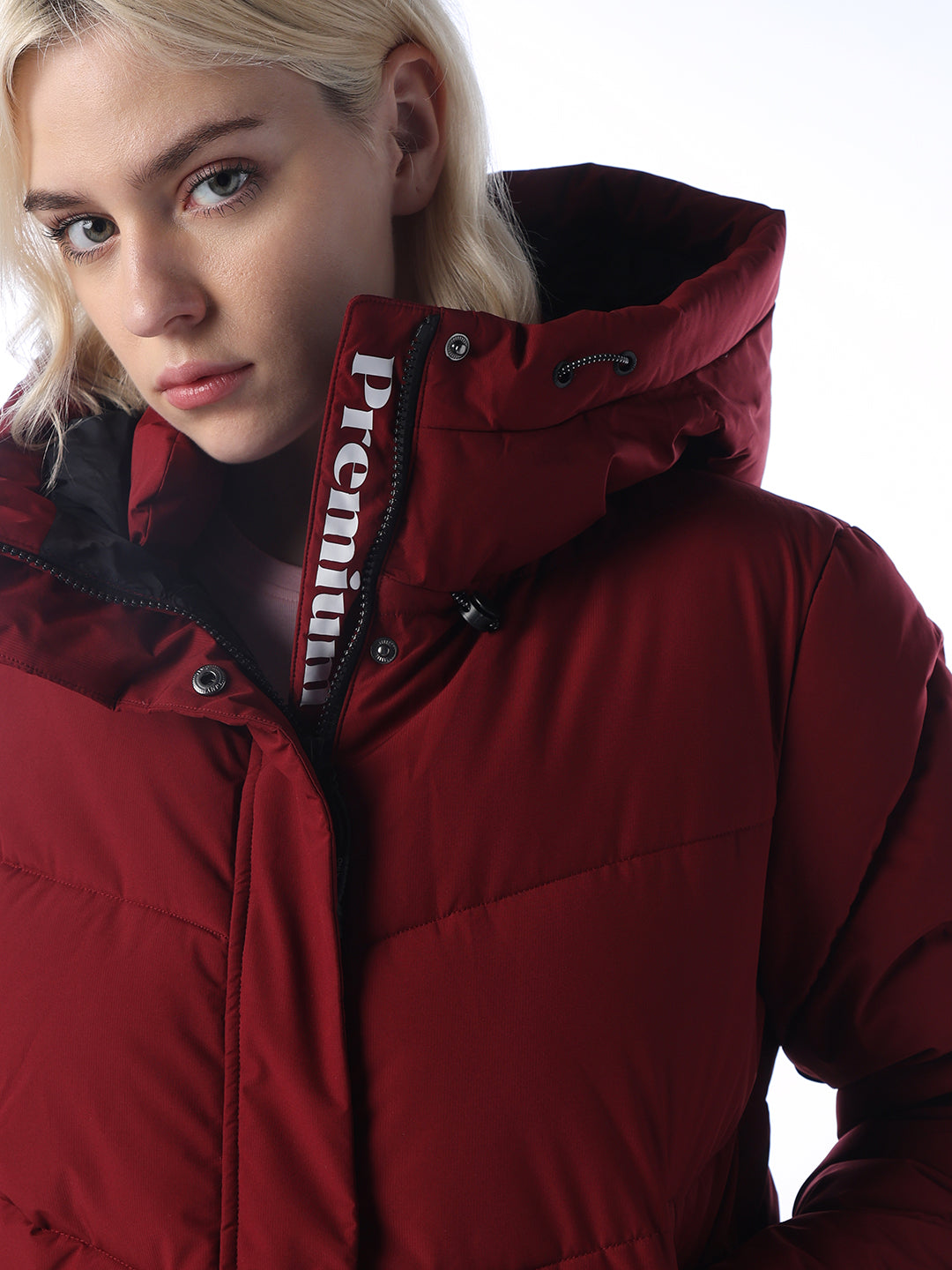 High Neck Hooded Puffer Jacket