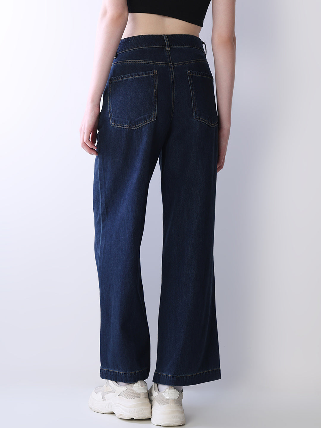 Mid Rise Wide Leg Jeans